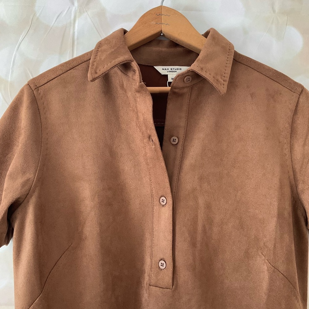 Max Studio Brown Suede Dress - Picture 4 of 8